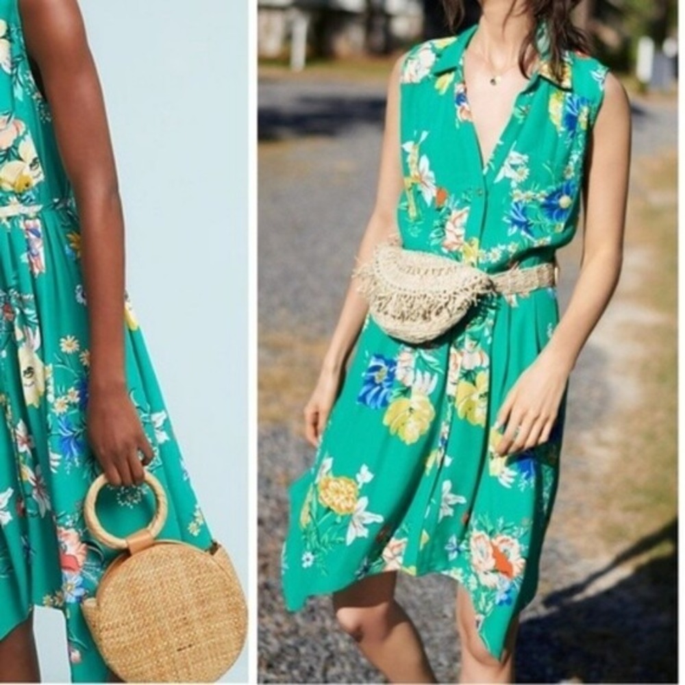 $138  New Anthropologie RORY SHIRTDRESS Mauve size 14